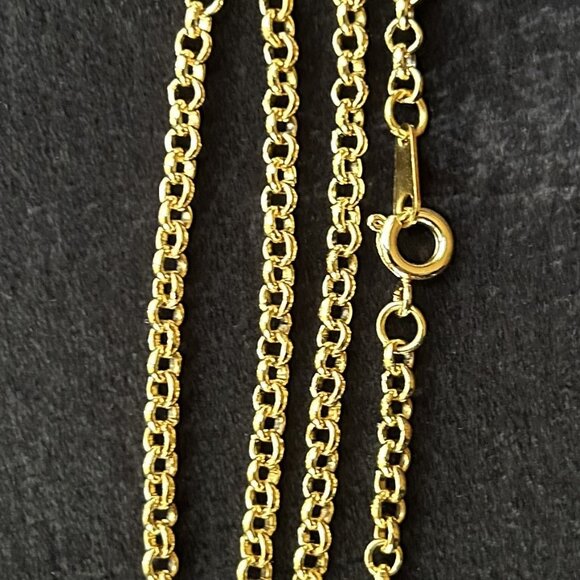 22" 18K GOLD PLATED ROLO CHAIN NECKLACE - Picture 4 of 5